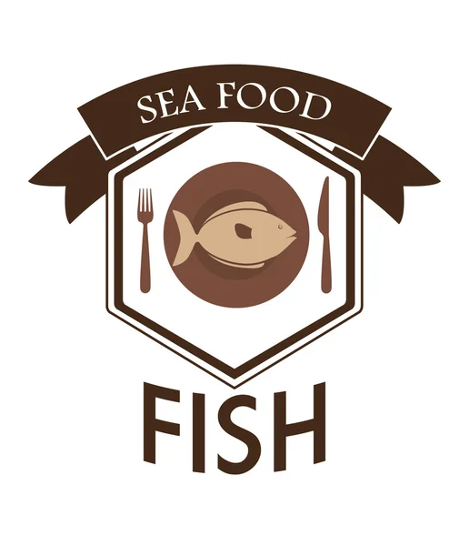 Zee voedsel vis ontwerp — Stockvector