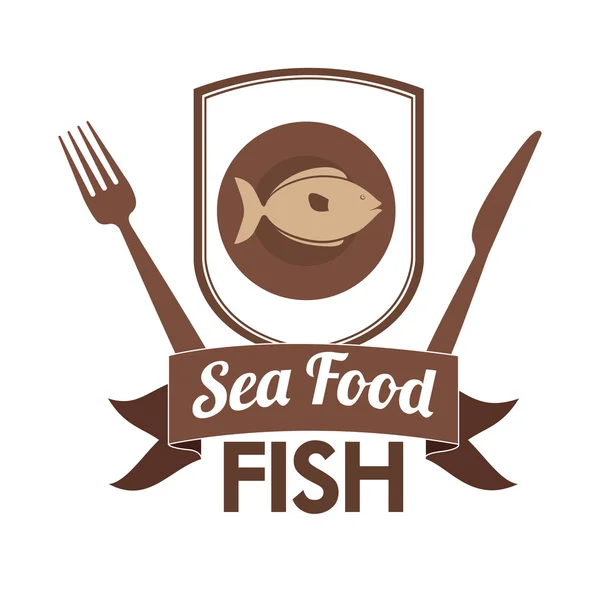 Design pesce frutti di mare — Vettoriale Stock