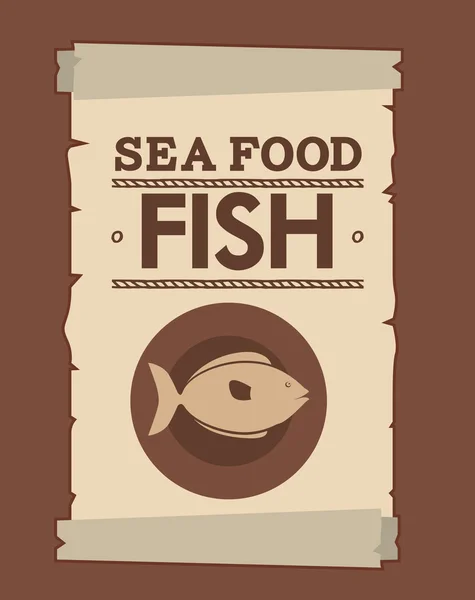 Meeresfrüchte Fisch-Design — Stockvektor