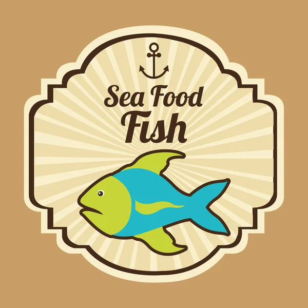 海洋食用鱼设计 — 图库矢量图片