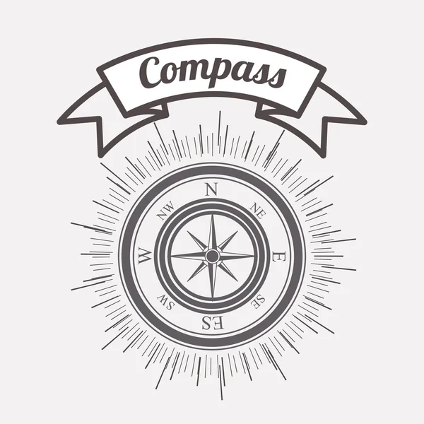 Compass emblem design — Stock Vector