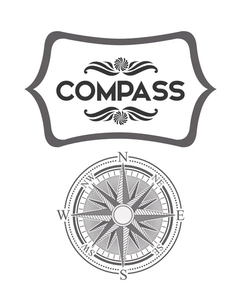 Kompass emblem design — Stock vektor