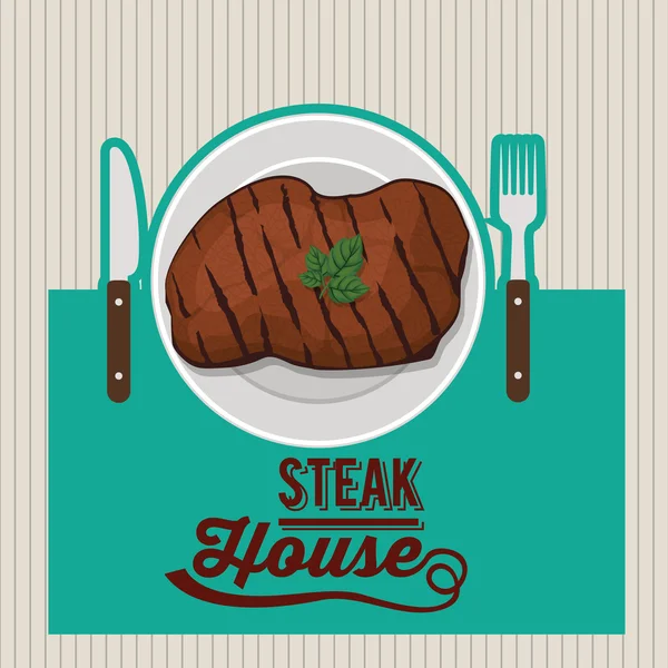 Steak house design — Stock Vector