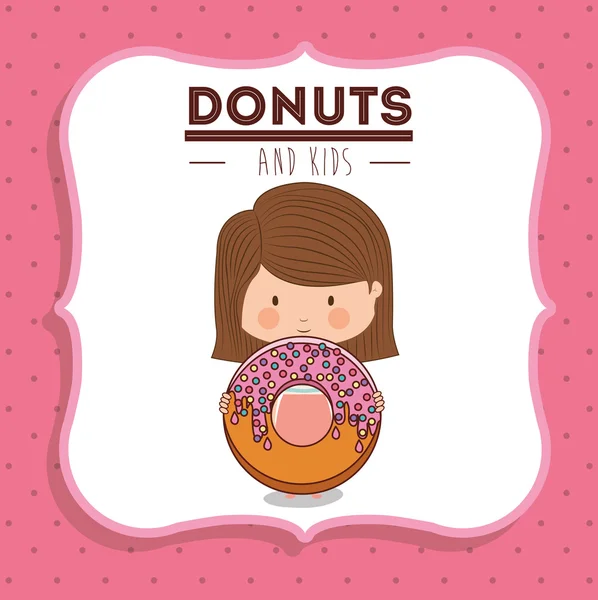 Donuts und Kinderdesign — Stockvektor