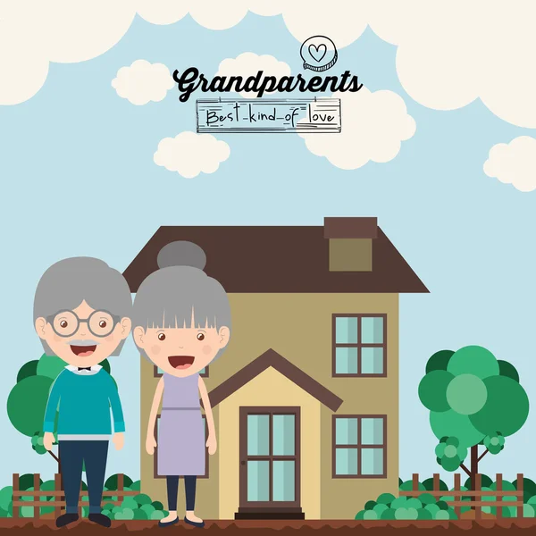 Happy grandparents design — Stock Vector