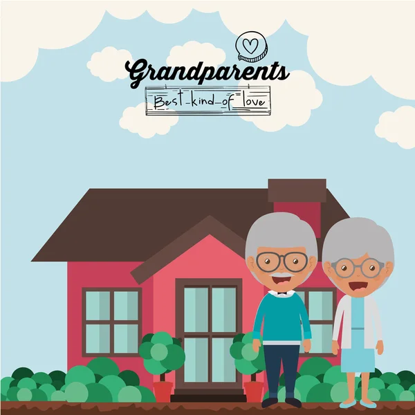 Happy grandparents design — Stock Vector