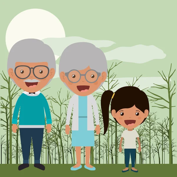 Conception de grands-parents heureux — Image vectorielle