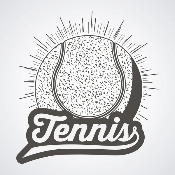 Diseño de emblema de deporte de tenis — Vector de stock