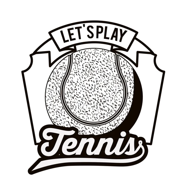 Diseño de emblema de deporte de tenis — Vector de stock
