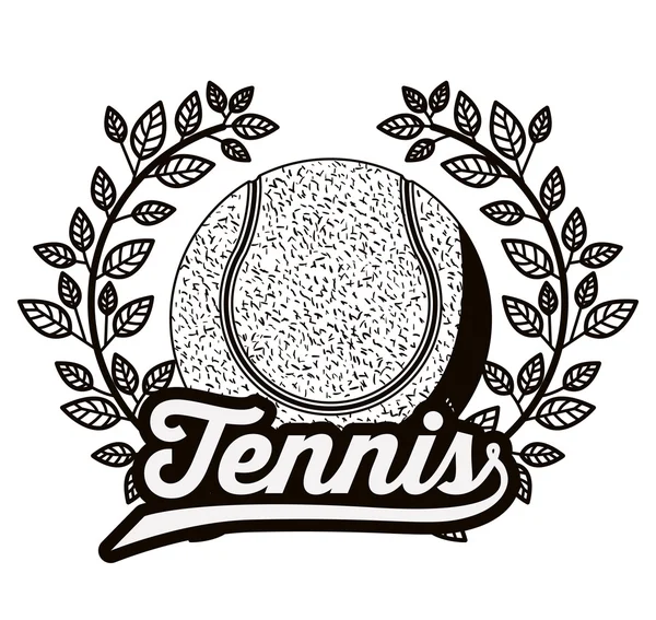 Diseño de emblema de deporte de tenis — Archivo Imágenes Vectoriales