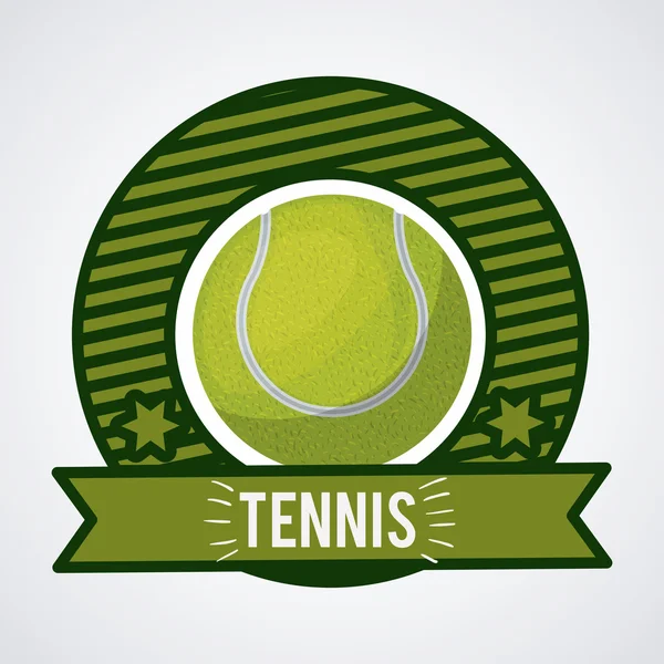 Diseño de emblema de deporte de tenis — Vector de stock