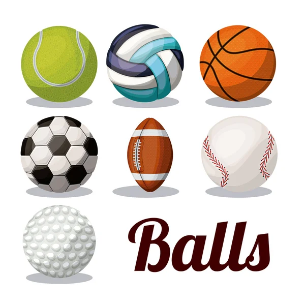 Diseño de pelotas deportivas — Vector de stock