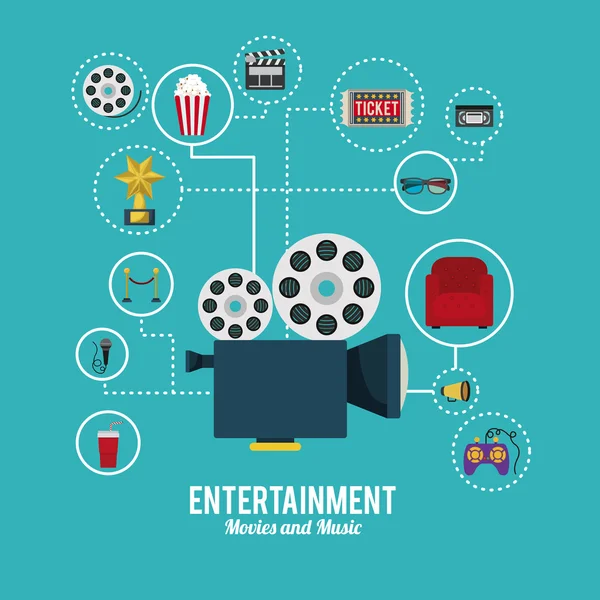 Entertainment icons design — Stock Vector