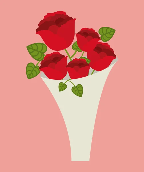 Bouquet de roses design — Image vectorielle