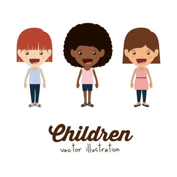 Disegno bambini felici — Vettoriale Stock