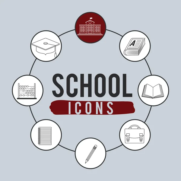 Set school icons design — Stock Vector