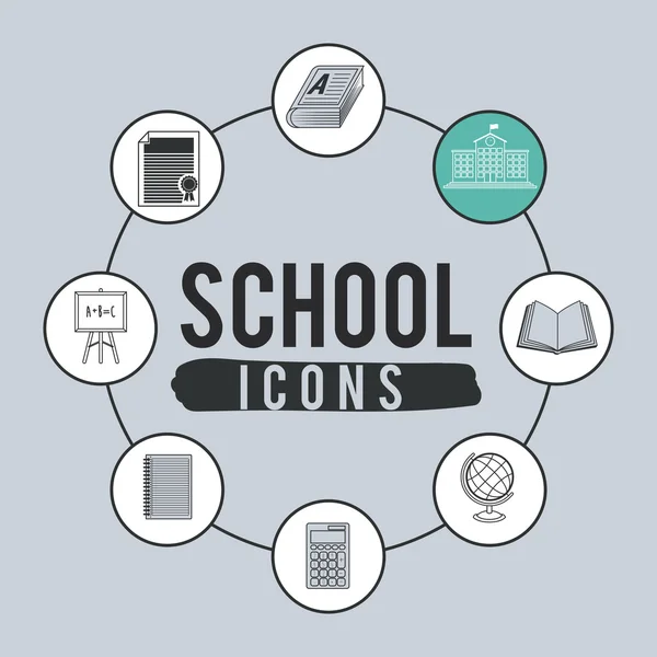 Set school icons design — Stock Vector