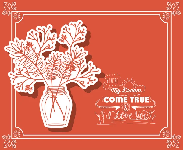 Diseño de mensaje de amor — Vector de stock