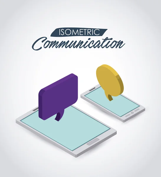 Diseño de iconos de comunicación isométrica — Vector de stock