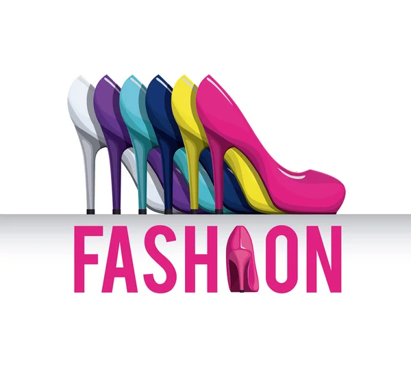 Mode femmes chaussures design — Image vectorielle