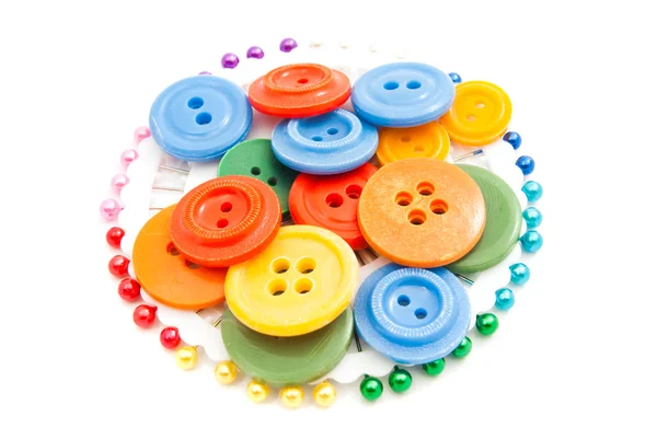 Colored buttons and pins — Stock Photo, Image