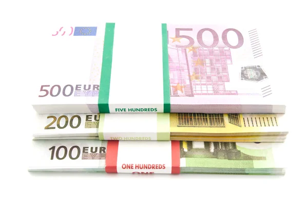 Förpackningar av eurosedlar — Stockfoto