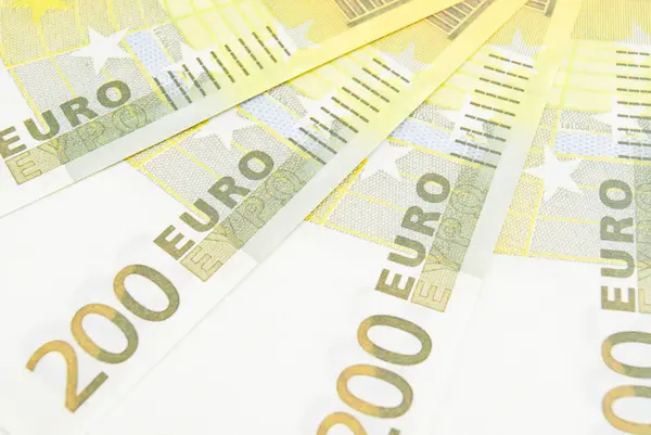 Ongeveer tweehonderd euro-bankbiljetten — Stockfoto