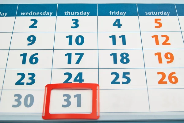 Año nuevo día fecha en el calendario — Foto de Stock