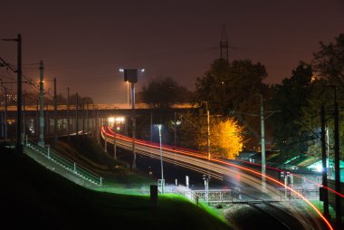 Geceleri hareket demiryolu parça 