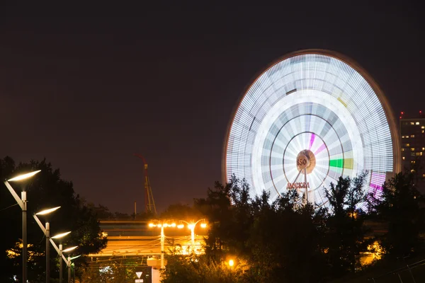 Grande roue dans le parc de nuit d'été — Photo