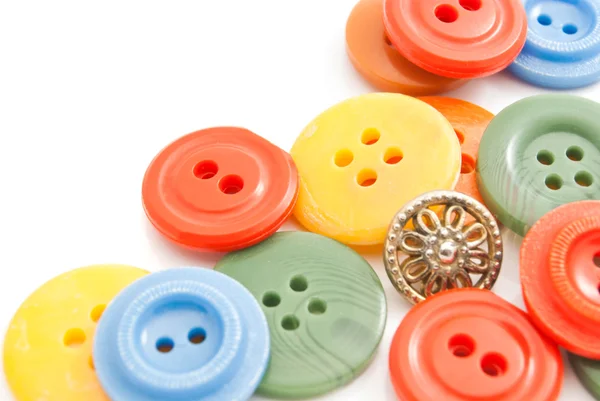 Különböző műanyag gombok Stock Kép