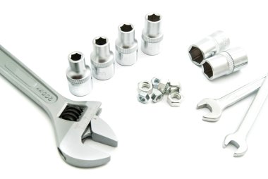 farklı anahtarları, demir kafa ve vidalar