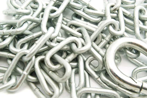 Iron chain with carabiner — Stock Photo, Image