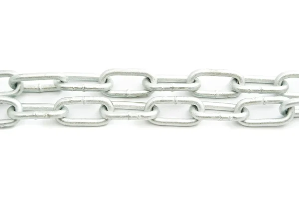 Dos cadenas de metal en blanco — Foto de Stock