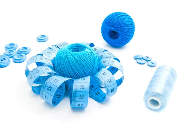 Blue items for needlework — Stock Photo, Image