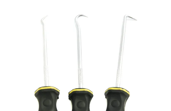 Three different awls on white — Stock Photo, Image