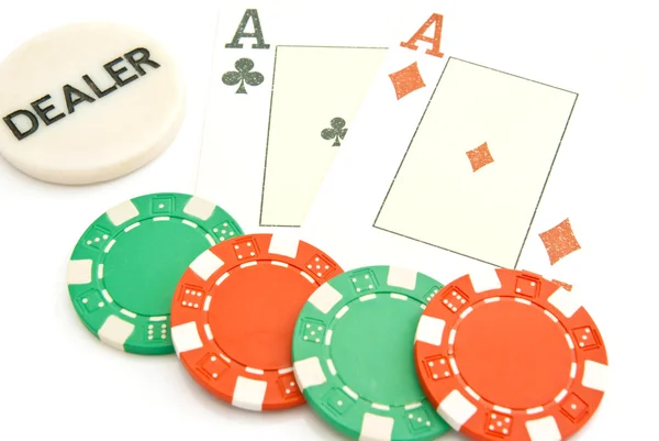 Aces and chips — Stock Photo, Image