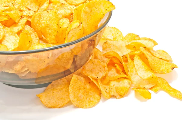 Smaczne chrupiące chipsy ziemniaczane — Zdjęcie stockowe