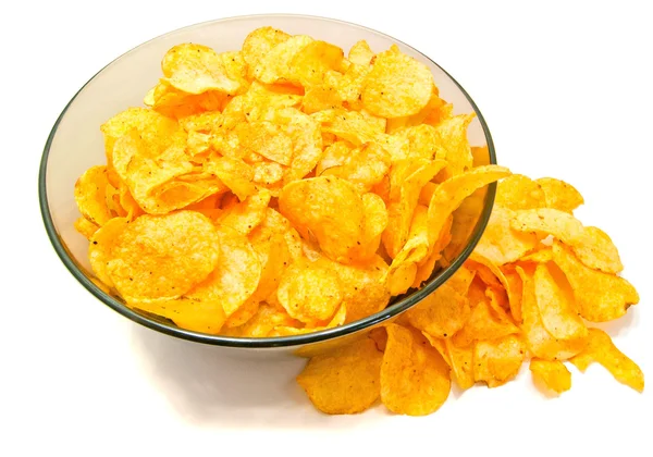 Tasty potato chips closeup — Stock Photo, Image