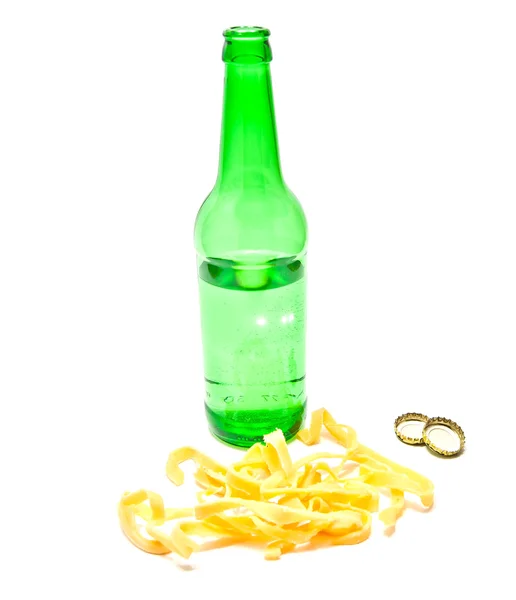 Anéis de lula e cerveja — Fotografia de Stock
