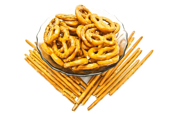 Pretzels salgados e breadsticks — Fotografia de Stock