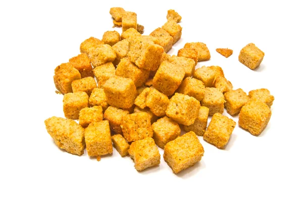 Heap of savory crackers on white — Stock Photo, Image