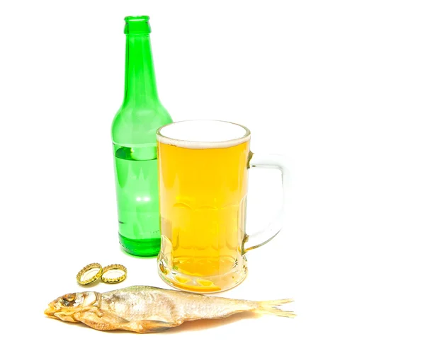 Stoccafisso e birra leggera — Foto Stock