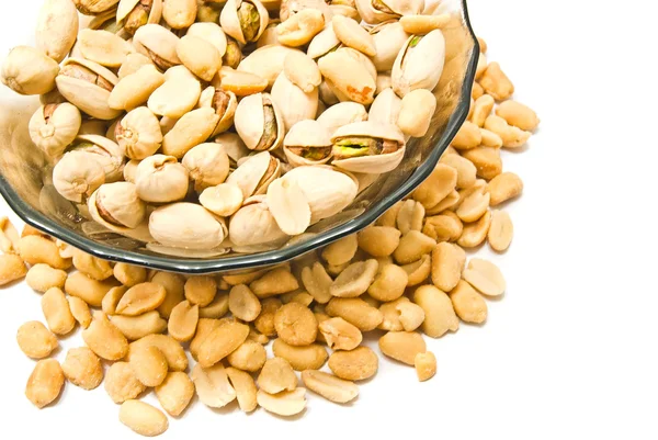 Roasted pistachios and peanuts — Stock Photo, Image