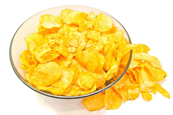 Krispig potatis chips närbild — Stockfoto