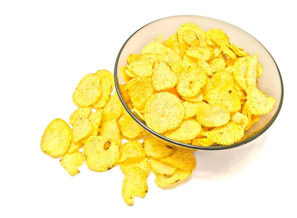 Plate with ruffles chips — Stock Photo, Image