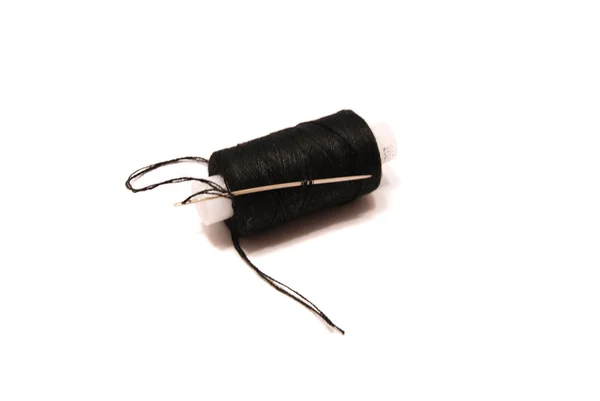 Spool of black thread — Stock Photo, Image