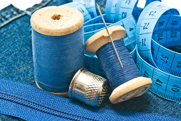Items for needlework on white — Stock Photo, Image