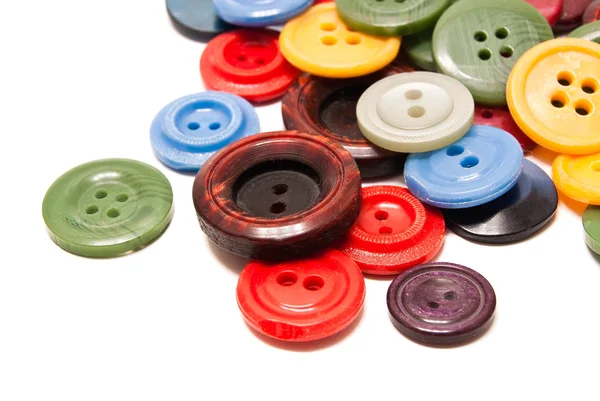 Many colorful buttons on white — Stock Photo, Image