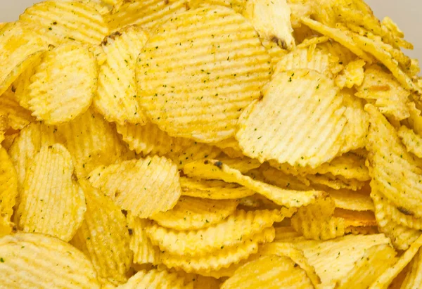 Tasty corrugated potato chips — Stock Photo, Image